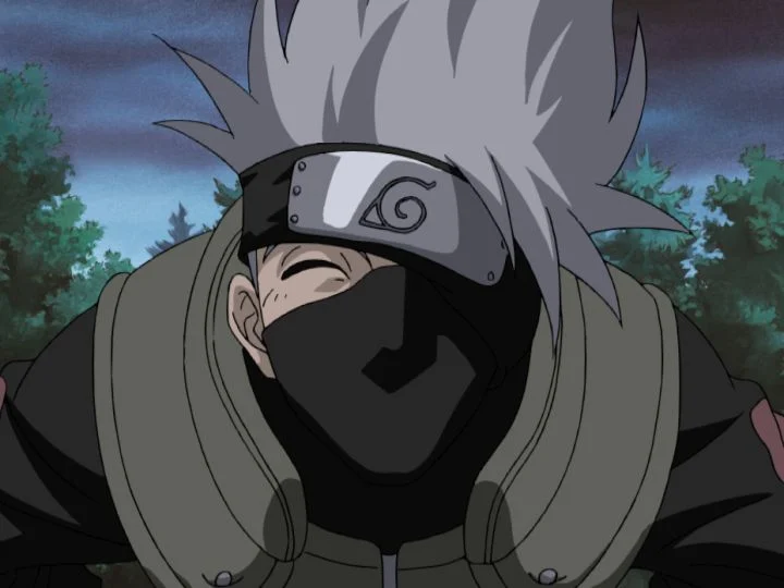 Kakashi smiling during Team 7’s early training